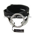 Narrow Black Plain Leather Belt With Silver Plated Buckle